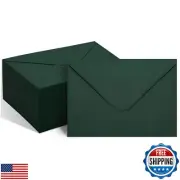 50 Packs of A7 Envelopes for Invitation, Green 5x7 Envelopes with V Flap, Gre