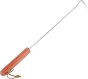 Wooden Handle BBQ Food Flipper Meat Hooks Safe Easy to Use for Grilling for Outdoor Home Barbecue
