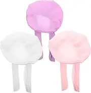3pcs Shower Cap Hoodie Hats Shower Cap Newborn Hat for Sleeping Hat Hair Cap for Swimming Women Hair Bonnet for Sleeping Satin Hair Bonnet FOMIYES