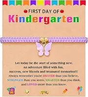[Kidbbi] Back to School First Day of Kindergarten Bracelet First Day of School Bracelets Back to School Gifts, 5.9inches, no gemstone