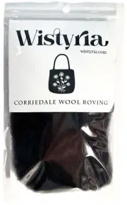 Wistyria Editions R-W814R Wool Roving 12" .22oz-Black (4Pk)