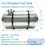 12'' x 22" Universal Fuel Tank 10-5/8 Gallons 3/8'' NPT Gas Tank For Dune Buggy