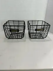 Hearth & Hand with Magnolia Small Sleek 2 Black Metal Wired Storage Basket