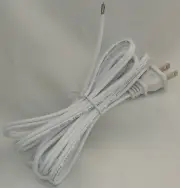 2 pcs. 8 feet White SPT-2 Lamp Cord with Polarized Plug 18AWG 105*C 300V UL/CUL