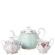 Brand New Royal Albert 3 Piece Tea Set Creamer and Sugar