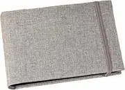 Small Photo Album with Black Pages and Linen Cover,Photo Album 4x6 with 100 Pockets,Holds 100 Photos or Postcards,Journal for Recording Memories,Art and Postcard Display(Grey)