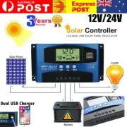 MPPT 100A Solar Panel Regulator Battery Charger Controller Auto 12/24V LCD USB
