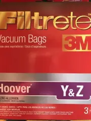 Hoover Y & Z Filtrete Vacuum Bags * 3 Bags * Micro Allergen * 64702A * 64702Q