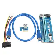 USB 3.0 PCI-E 1x to 16x Powered Extender Riser Adapter Card w/ Cable for Bitcoin