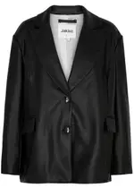 Jakke Frankie Faux Leather Blazer - Black - S (UK8-10 / S) S (UK8-10 / S)
