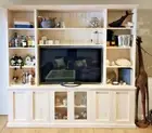 BURLINGTON 2 PIECE WALL UNIT TV ENTERTAINMENT CENTRE BOOKCASE BOOKSHELF DRESSER
