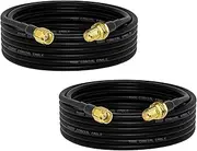 Superbat SMA Cable 15ft Ham Radio Antenna Extension Cable Low Loss SMA Male to SMA Female Bulkhead RG8X Coax Cable for Modem Router SDR Antenna Attenuator WiFi/ADS-B/GPS/Ham Radio