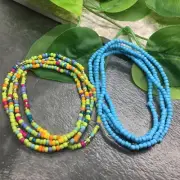 2 PC Handmade Plus Waist Beads Jewelry African Boho Bracelet Anklet Set New 8618