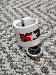 Bmx Seat Post Clamp 28.6mm Old School Bmx Double Pinch White Hoffman Style