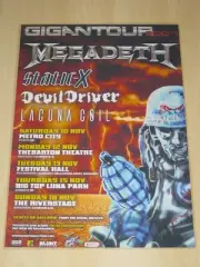 MEGADETH - 2007 AUSTRALIAN TOUR - LACUNA COIL - LAMINATED TOUR POSTER
