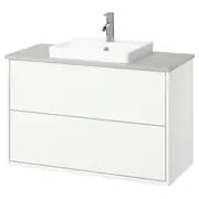 HAVBÄCK / ORRSJÖN wash-stnd w drawers/wash-basin/tap, white/grey stone effect, 102x49x71 cm