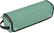 [sanluoli] 2-in-1 Curling Iron Travel Case with Heat Resistant Mat Portable Hair Styling Tool Organizer Rainbowhearts Dark Green Travel Bag for Women