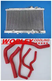 QLD-Aluminum Radiator & Hose for Honda Integra Acura DC2 B18 GSR RS LS 94-01 RED