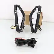 July King Compatible for Hyundai Santa Fe 2021 2022 2023 LED Daytime Running Light, 6000K Front Bumper Scan DRL + Streamer Yellow Turn Signal