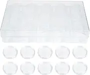 HONMEET 1Set Clear Coin Collection Box Protective Storage Case for Coins Capsule Holder Transparent Design for Easy Viewing and Display present for Coin