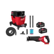 Milwaukee Wet/Dry Vacuum 18V Cordless DualBattery Sawzall Reciprocating Saw 9Gal
