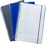 Rhuyoshn Cornell Notes Notebook: A5 Spiral Notebooks, 3 Pack Steno Pads, Wirebound Memo Notepads, Journals for College School Office, 1-Subject Note Book, 5.5" x 8.3"(Blue, Grey,White)