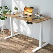 [ADVWIN] Ergonomic Standing Desk 28"-45" Height Adjustable Electric Sit Stand Desks with Smart Memory Lifting Base 47" Sturdy Motor Computer Workstation for Home, Office, Gaming (Walnut Top White Legs)