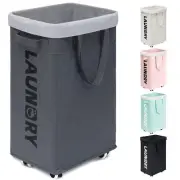 Goodpick Laundry Basket with Wheels 75L Collapsible Laundry Hamper Clothes Ha...