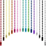 COMNICO Ball Bead Chain,200Pcs Colorful Bulk Dog Tag Metal Chain Ball Chain Necklace with Connectors Ball Chain Keychains for Hanging Ornament Christmas Decoration Accessories Jewelry Making DIY Craft