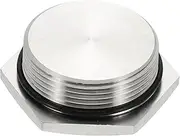 uxcell NPT Pipe Plug Fitting, 304 Stainless Steel NPT1-1/2 Male Outer Hex Thread for Plumbing Fixed with Sealing Rubber Ring