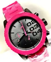 Rare ,Uniqe Diesel DZ5362 Women's Watch Red Silicone Band, Gray Dial NO BOX