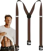 [Ziennhu] Mens Suspenders for Jeans, Clip on Suspenders for Men, Adjustable Strong Clips Y-Back Elastic Straps for Hiking Work