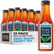 Pure Leaf Zero Sugar Sweet Tea 18.5 Fl Oz Pack of 12 Real Brewed Iced Tea