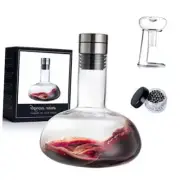 YouYah Wine Decanter Set,Red Wine Carafe with Drying Stand,Cleaning Beads and