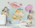 3D Cartoon Giraffe Wallpaper Wall Mural Removable Self-adhesive 226