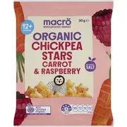 Macro Organic Chickpea Stars Carrot & Raspberry 30g