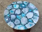 Blue Agate Stone Luxury Center Sofa Table Conference Meeting & End Coffee Decors