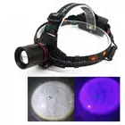 2 in1 Dual White + UV Blacklight Headlamp Fishing Zoom Ultraviolet UV Head Light