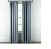 2 Liz Claibor 50x95 Holland Linen Quarry Blue Blackout Rod Pocket Back Tab Panel