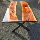 Live Edge Table, Epoxy Resin Table, Walnut Clear Resin Table, Epoxy River Table,