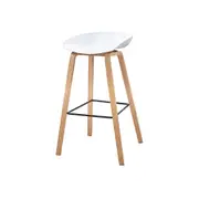 Modern Furniture NORTE 47x82cm Bar Stool Powder Coated Metal - Natural & White