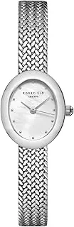 [Rosefield] Women's MWSMS-M05 Silver Mini Oval Silver-Tone Woven Mesh Watch