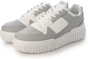 [ラブハンター] Love Hunter 2213 Women's Sneakers, Lace-up Sneakers, Low Cut, Thick Sole, 2.6 inches (6.5 cm) Heels, Platform, Grey White, 23.5 cm