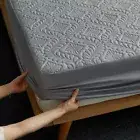 Quilted Waterproof Bed Sheet With Queen King Size Solid Color Mattress Protector