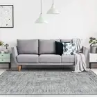 Grey Bedroom Rug Soft Plush Distressed Persian Carpet Washable Mat 160x230cm