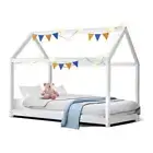 Single Size Wooden Bed Frame Mattress Base Pine Timber Platform White