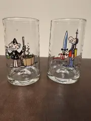 Vintage Arby's 1983 Wizard of ID Bung Drinking Glasses Collector Series Set Of 2