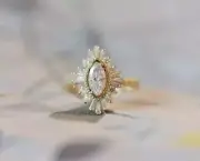1.70Ct Marquise Cut Simulated Diamond Halo Cluster Engagement Ring 925 Silver
