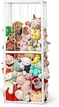 Storage Soft Toy Shelf with Adjustable Length, Toy Organization Stuffed Animals Holder Shelf with Elastic Band Stuffed Animals Cage, Large Corner Plush Toys Storage for Nursery Playroom Bedroom
