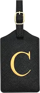 [CHOIEO] Luggage Tag PU Leather for Suitcase Baggage Handbag Travel Bag Label Suitcase Tag Label Tag w. Name Card & Privacy Cover (C)